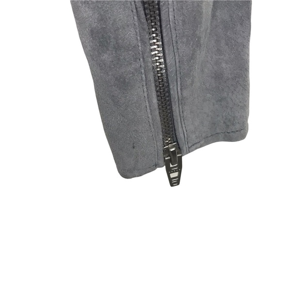 BLANK NYC Gray 100% Suede Leather Moto Jacket - Picture 13 of 13
